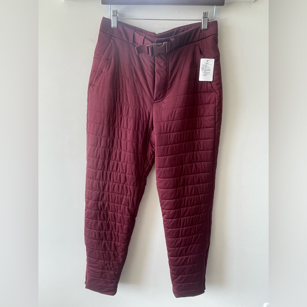 Lululemon Athletica Quilted Insulated Pants In Deep Burgundy